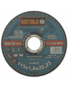 Cutting disk 115x1.6x22 for steel and stainless steel 50 pcs per pack