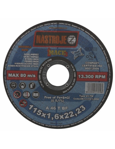 Cutting disk 115x1.6x22 iMACH3 for steel 50 pcs per pack