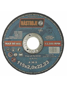 Cutting disk 115x2.0x22 for steel and stainless steel 50 pcs per pack
