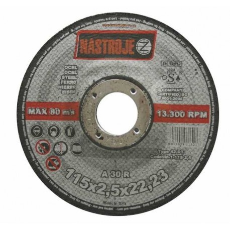 Grinder disk 115x2.5x22 for steel 25 pcs per pack