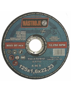 Cutting disk 125x1.6x22 for steel and stainless steel 50 pcs per pack