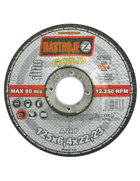 Grinder disk gold 150x6.4x22 for steel 25 pcs per package