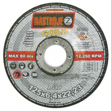 Grinder disk gold 230x7.0x22 for steel 25 pcs per package