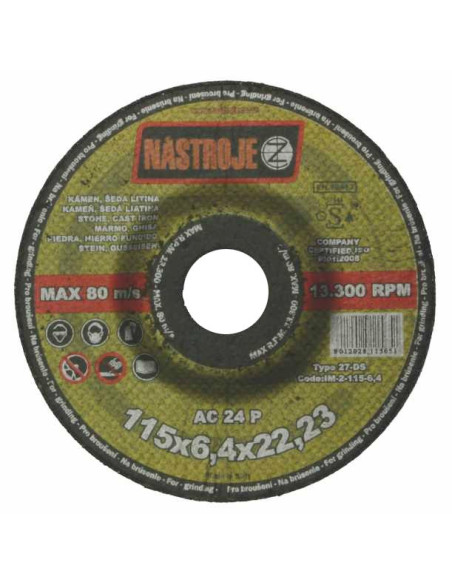 Grinder disk 115x6.4x22 for stone and cast iron C24P 25 pcs per package