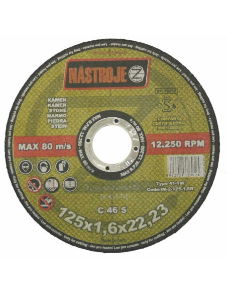 Cutting disk 125x1.6x22 for stone 50 pcs per pack