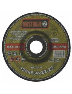 Grinder disk 125x6.4x22 for stone and cast iron C24P 25 pcs per package