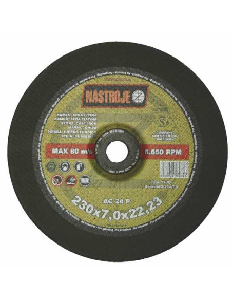 Kotouč brusný 230x7,0x22 na kámen a litinu C24P 25 ks v bal.