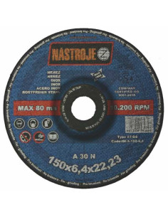 Grinder disk 150x6.4x22 for stainless steel A30N 25 pcs per package