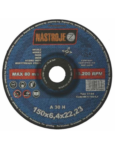 Grinder disk 150x6.4x22 for stainless steel A30N 25 pcs per package