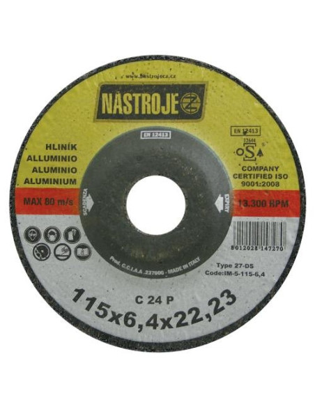 Grinder disk 180x6.5x22 for aluminium 25 pcs per package