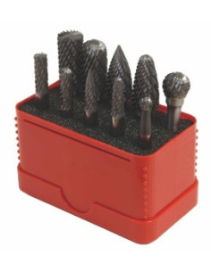 Set of TC power-carwing bits, 10 pcs A+6,A+12,C6,C12,G6,G12,F6,F12,D6,D12 in a plastic box