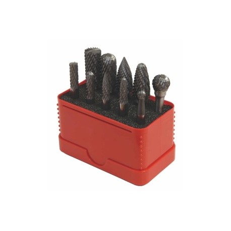 Set of TC power-carwing bits, 10 pcs A+6,A+12,C6,C12,G6,G12,F6,F12,D6,D12 in a plastic box