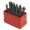 Set of TC power-carwing bits, 10 pcs A+6,A+12,C6,C12,G6,G12,F6,F12,D6,D12 in a plastic box