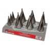 Display holder for stepped drill bits HSS 9 pcs (3× no1, 2× no2, 2× no5, 2× no9)