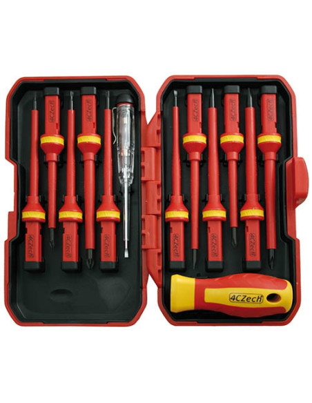 Set of insulated screwdrivers with replaceable handle, 13 pcs