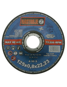Cutting disk 125x0.8x22 for steel and stainless steel 50 pcs per pack