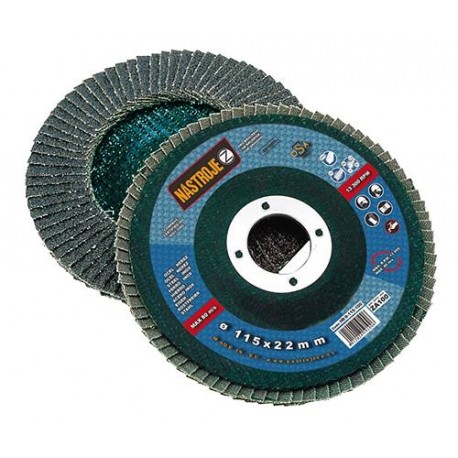 Grinder flap disc diam. 115 mm zirconium gr.60 for stainless steel, diagonal 20 pcs per pack